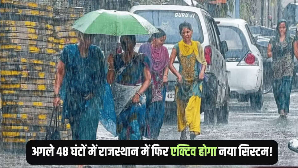 अगले 48 घंटों में राजस्थान में फिर एक्टिव होगा नया सिस्टम! 9 जिलों में ताबड़तोड़ बारिश का अलर्ट 