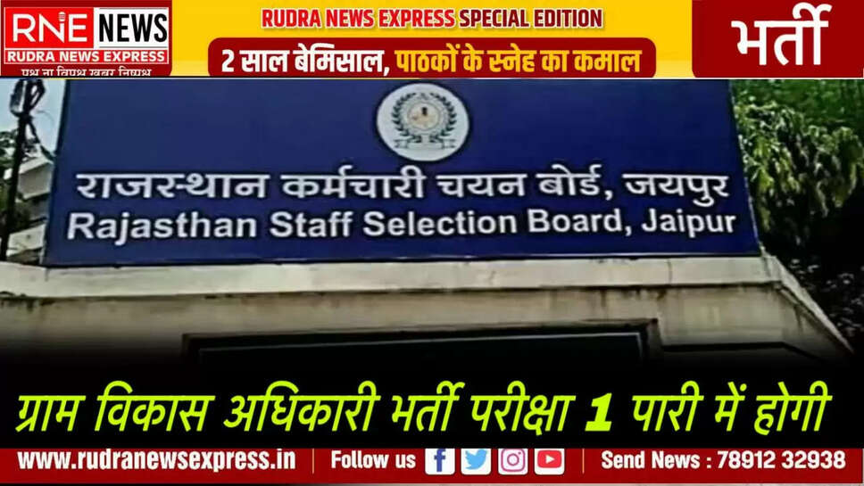 आरएनई, नेटवर्क राजस्थान कर्मचारी चयन बोर्ड की ओर से 31 अगस्त को प्रस्तावित ग्राम विकास अधिकारी भर्ती परीक्षा की तारीख बदल दी है। इस भर्ती परीक्षा के अभ्यर्थियों के लिए ये जरूरी सूचना है कि अब परीक्षा 31 अगस्त को नहीं होगी, 2 नवम्बर को यह परीक्षा होगी। बोर्ड की जानकारी के अनुसार अब 2 नवम्बर को ग्रामीण विकास अधिकारी भर्ती परीक्षा का आयोजन किया जायेगा, वो भी केवल एक पारी में। ये बड़ा बदलाव है। ग्राम विकास अधिकारी के 850 पदों पर 19 जून से 18 जुलाई तक ऑनलाइन आवेदन लिए गए थे। इसमें प्रदेश के 5 लाख 40 हजार से ज्यादा उम्मीदवारों ने आवेदन किया था।