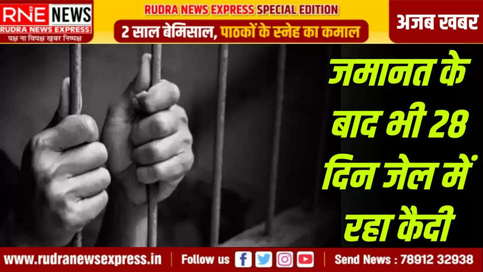 जमानत के बाद भी 28 दिन जेल में रहा कैदी