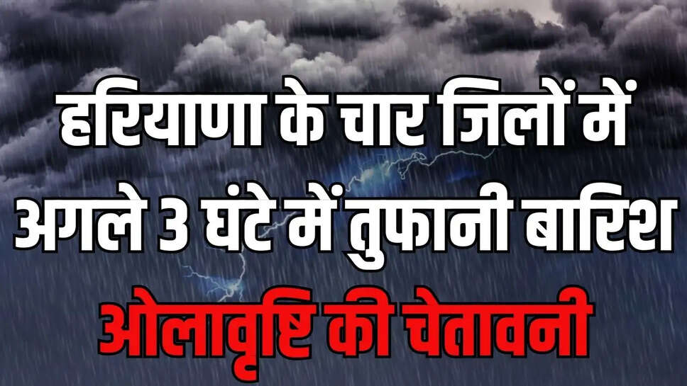 Haryana storm rain  हरियाणा के चार जिलों में अगले 3 घंटे में तुफानी बारिश, ओलावृष्टि की चेतावनी&nbsp;