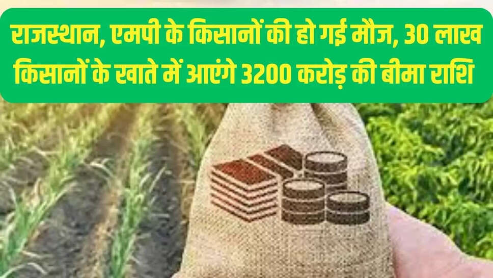 Crop Insurance  राजस्थान, एमपी के किसानों की हो गई मौज, 30 लाख किसानों के खाते में आएंगे 3200 करोड़ की बीमा राशि  