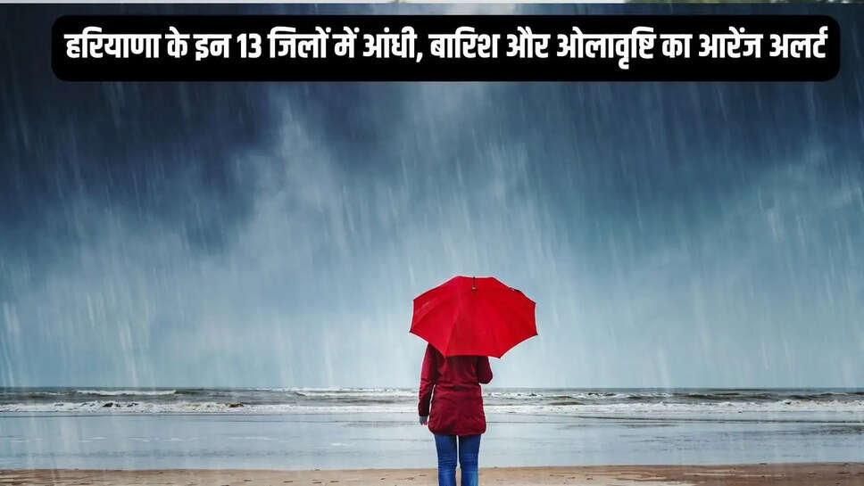 Haryana Hailstorm Orange Alert  हरियाणा के इन 13 जिलों में आंधी, बारिश और ओलावृष्टि का आरेंज अलर्ट