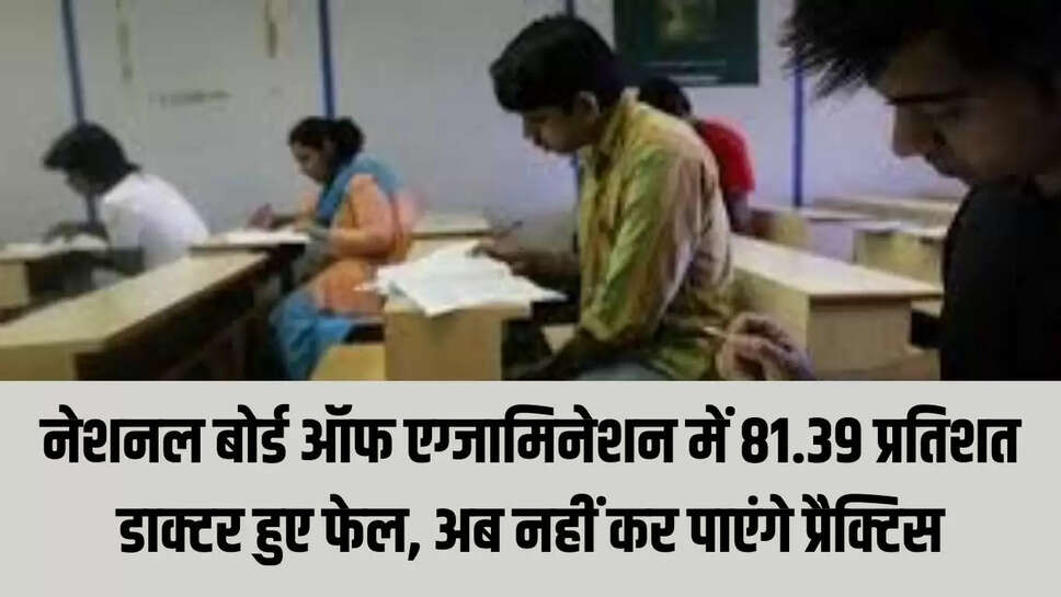 FMGE Exam  नेशनल बोर्ड ऑफ एग्जामिनेशन में 81.39 प्रतिशत डाक्टर हुए फेल, अब नहीं कर पाएंगे प्रैक्टिस
