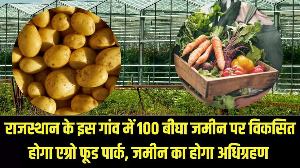 Agro Food Park : राजस्थान के इस गांव में 100 बीघा जमीन पर विकसित होगा एग्रो फूड पार्क, जमीन का होगा अधिग्रहण 