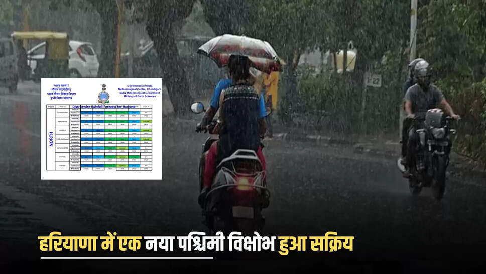 Haryana Weather:  हरियाणा में अलसुबह एक नया पश्चिमी विक्षोभ हुआ सक्रिय, आज इन जिलों में जमकर होगी बारिश 