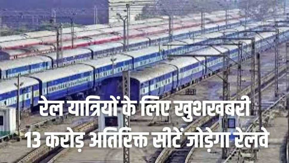 रेल यात्रियों के लिए खुशखबरी, 13 करोड़ अतिरिक्त सीटें जोड़ेगा रेलवे