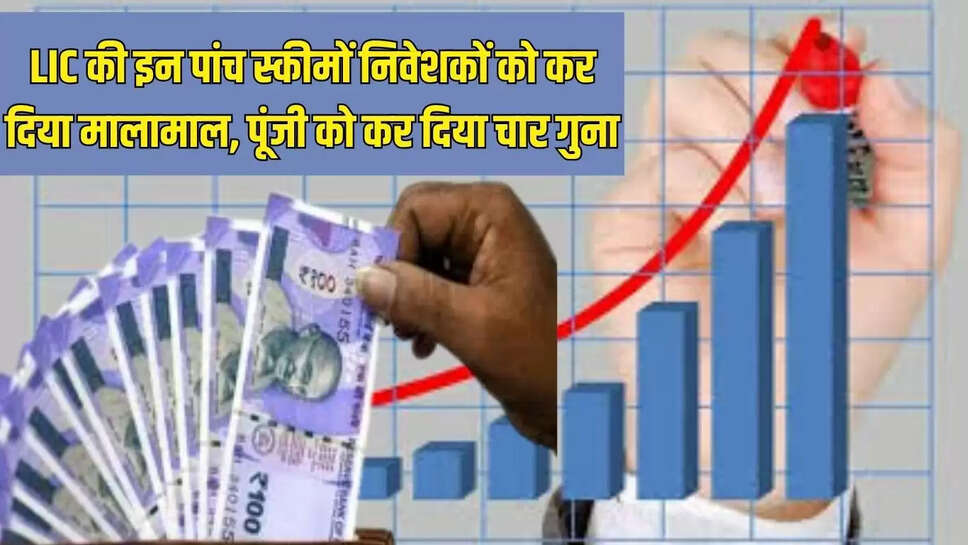 LIC की इन पांच स्कीमों निवेशकों को कर दिया मालामाल, पूंजी को कर दिया चार गुना