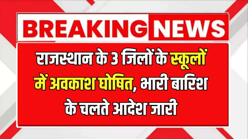 Dungarpur school holiday, heavy rain rajasthan, jalore school holiday, rain holiday 8 september, Rajasthan Education News, rajasthan heavy rainfall, Rajasthan Rain Alert, School Holiday Rajasthan