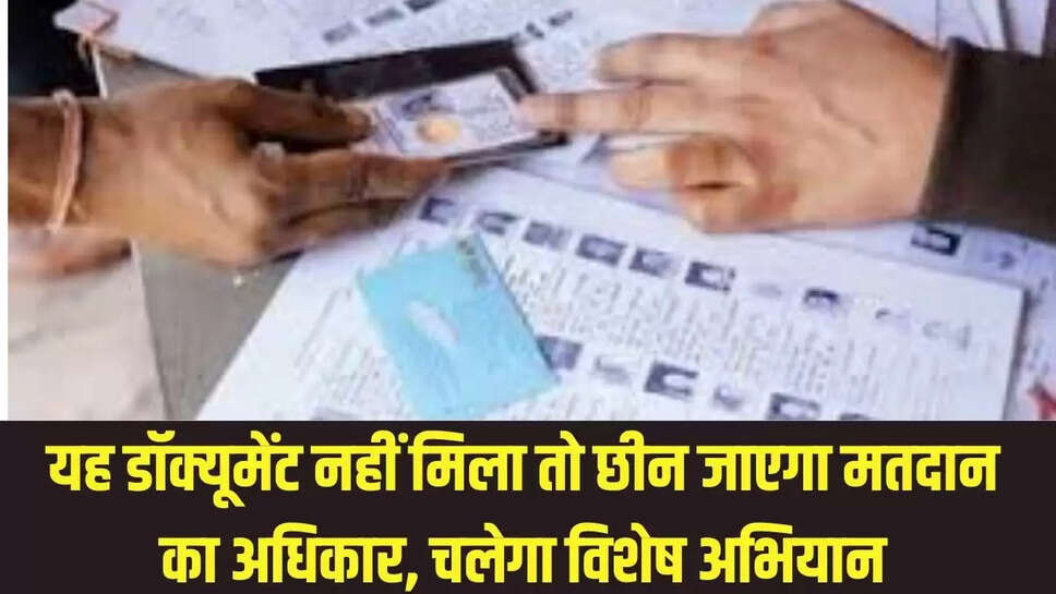 Vote Checking Campaign : यह डॉक्यूमेंट नहीं मिला तो छीन जाएगा मतदान का अधिकार, चलेगा विशेष अभियान