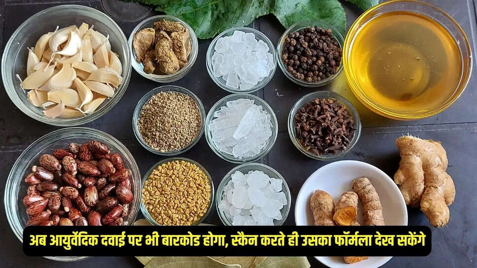 Ayurvedic medicine  अब आयुर्वेदिक दवाई पर भी बारकोड होगा, स्कैन करते ही उसका फॉर्मला देख सकेंगे